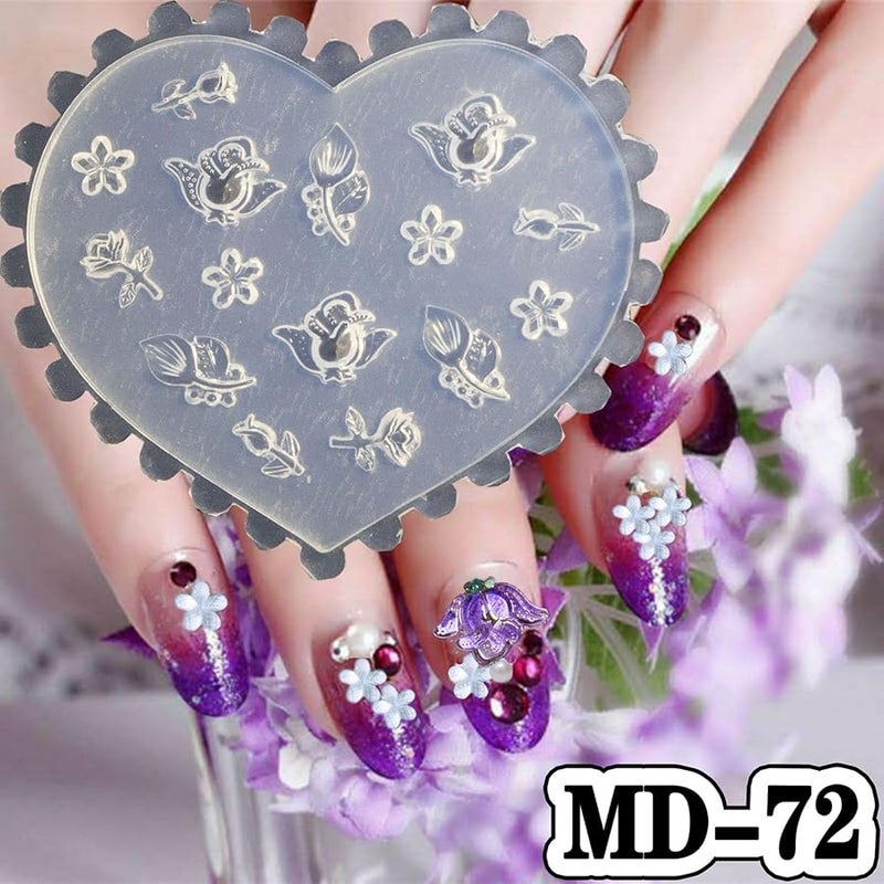 3D Nail Art Mold Silicone Carved Template For Practice Decorative Making Tools Color C - Image 4